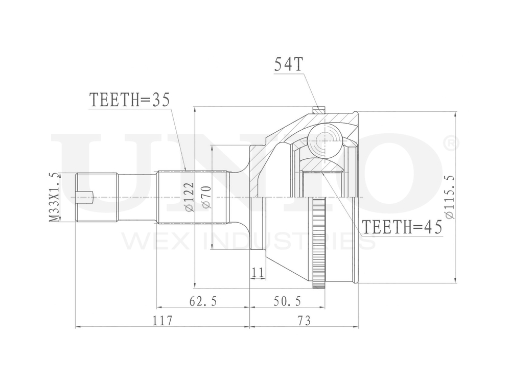 ШРУС внешний UNIO CVJ-20105