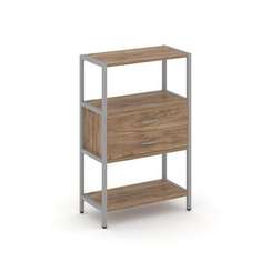 Shelf System Односекционный стеллаж трехярусный с ящиками SN.STM-312 Дуб Табак/Металл Серый 810*400*