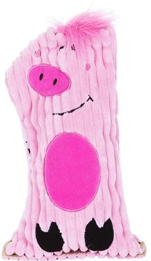 OH игрушка для собак Боттл Батс Свинка с бутылкой и пищалкой 20 см