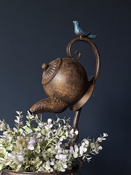 Кашпо "Чайник с птичкой" 24x22x62см