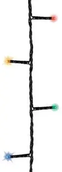 Светодиодная гирлянда с контроллером 13.5 м, 220V., 180 разноцветных LED ламп, черный ПВХ, Kaemingk (494151)