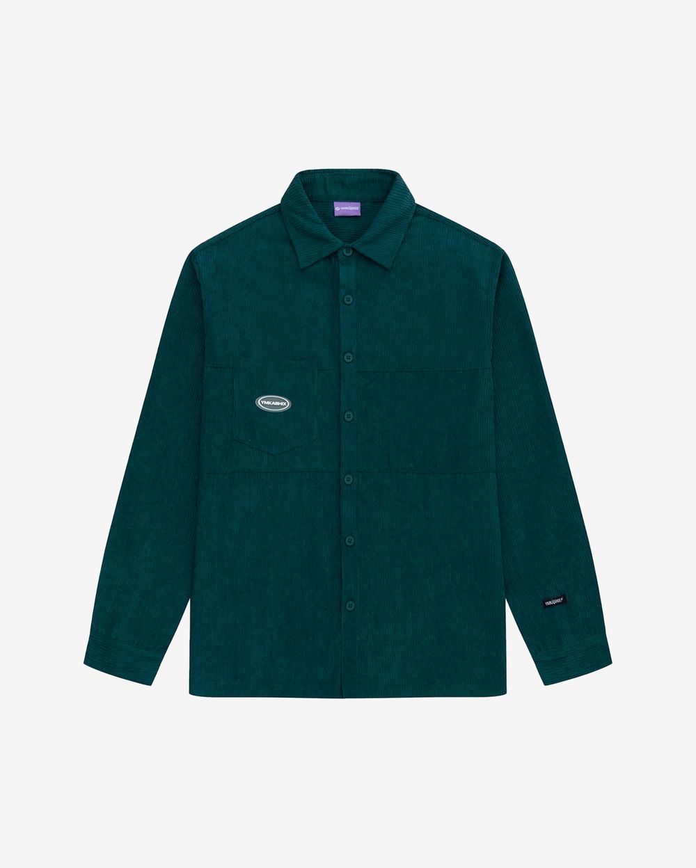 Рубашка YMKASHIX Velvet Button Изумрудная