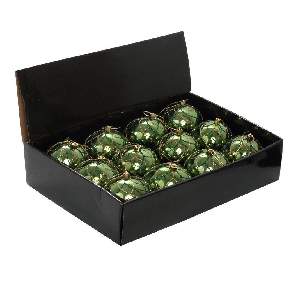 GAEM Набор из 12шт Украшение новогоднее Шар "Алмазная сетка", D 8 см, L35 W27 H8,5 см