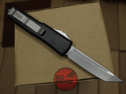 Нож Microtech UTX-85 A+++ Tanto T/E - черная рукоять, апокалиптик клинок танто