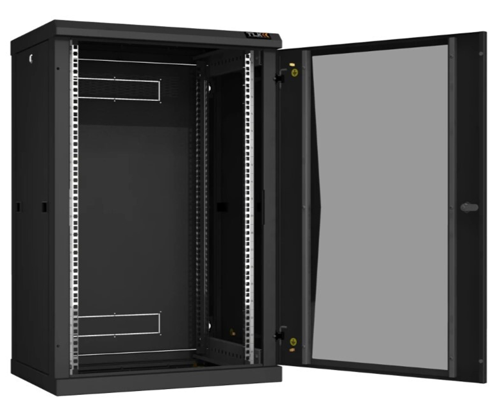 Шкаф настенный 19", 18U TLK TWC-186045-R-G-BK