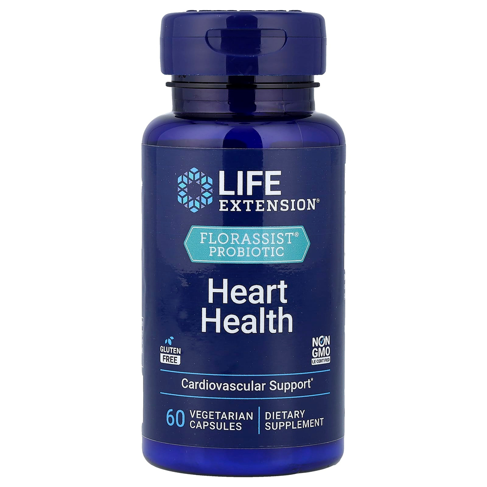 Life Extension, FLORASSIST®, пробиотик для здоровья сердца, 60 вегетарианских капсул (74 мг в 1 капсуле)