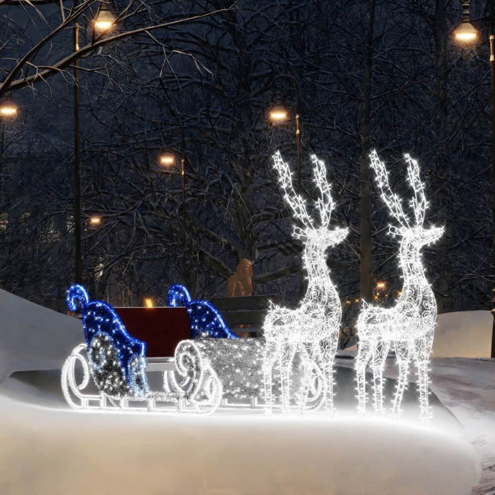 Светодиодная конструкция "Сани с двумя оленями"