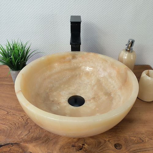 Раковина из оникса Bowl Yellow BO-66082 45*45*17 из натурального камня