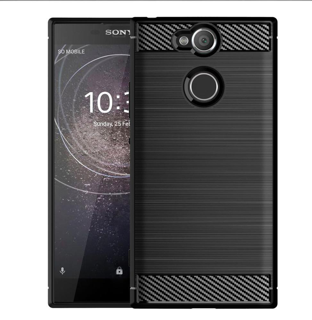 Чехол на Sony Xperia XA2 цвет Black (черный), серия Carbon от Caseport