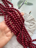 "Жемчуг круглый" 8мм, "Майорка. Имитация" (винный цвет)
