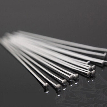 Штифты-гвоздики/пины, цвет серебро (родий), размер 30*0,5 мм, цена за 20 шт