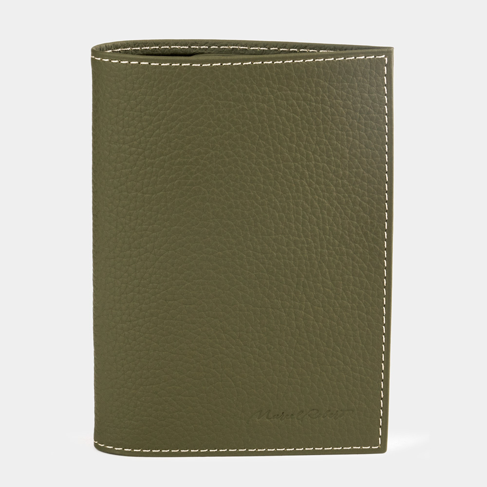 Обложка кожаная для паспорта и автодокументов Moscou Easy зеленого цвета