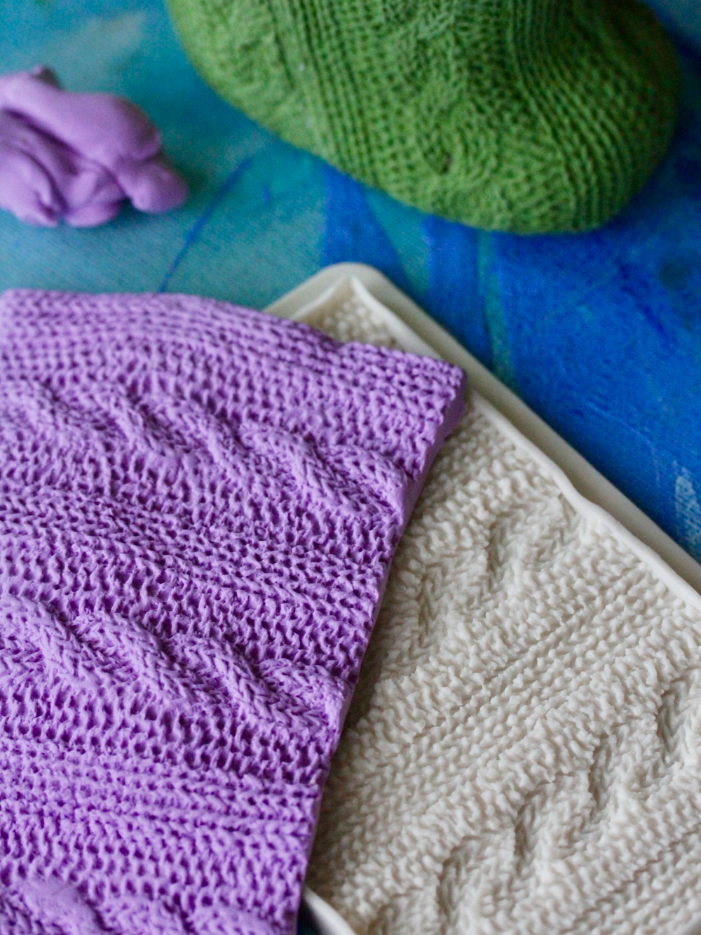 Молд силиконовый для творчества "Вязание с Косами"/ Форма для текстуры, коврик для лепки из полимерной глины, для мыла и воска