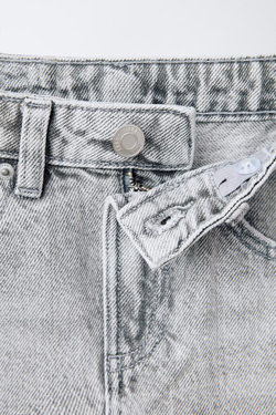 ZARA ДЖИНСОВАЯ ЮБКА МИДИ, СЕРЫЙ