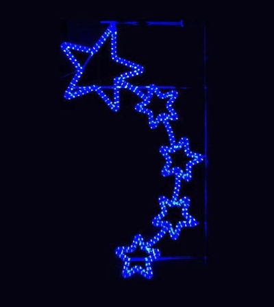 Светодиодная консоль "Пять звезд" синяя 150*87 см