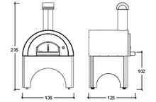 Печь для пиццы на газе и дровах Alfa Pizza Quick Pro Gas (7 пицц)
