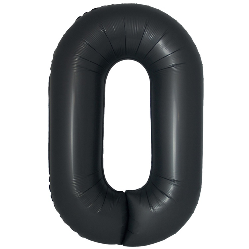 Шар фольгированный Цифра 0 101 см (Черный)