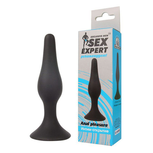 Чёрная анальная пробка 9,5см Bior Toys Sex Expert SEM-55040