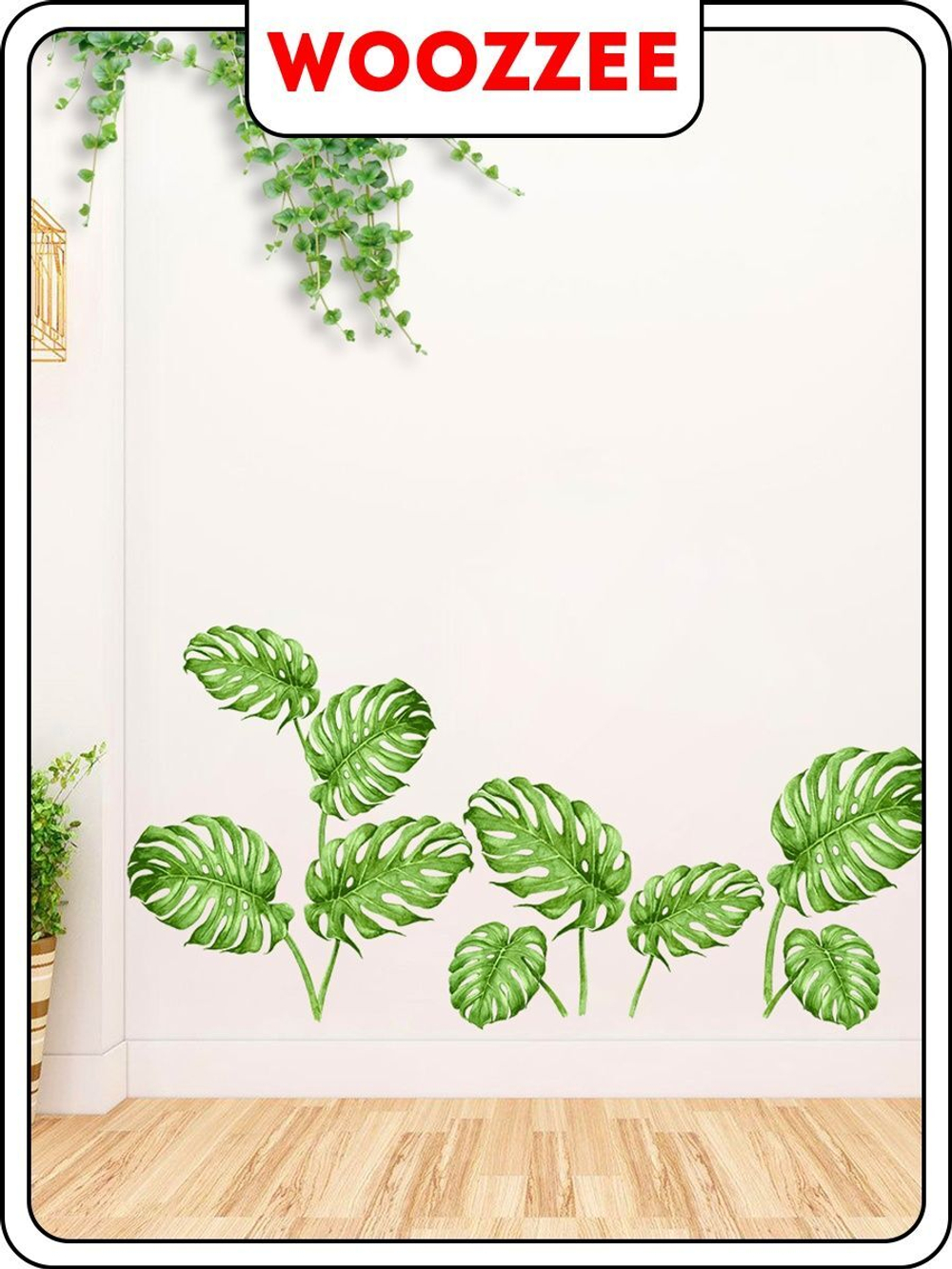 Наклейка декоративная "Зеленая Монстера"