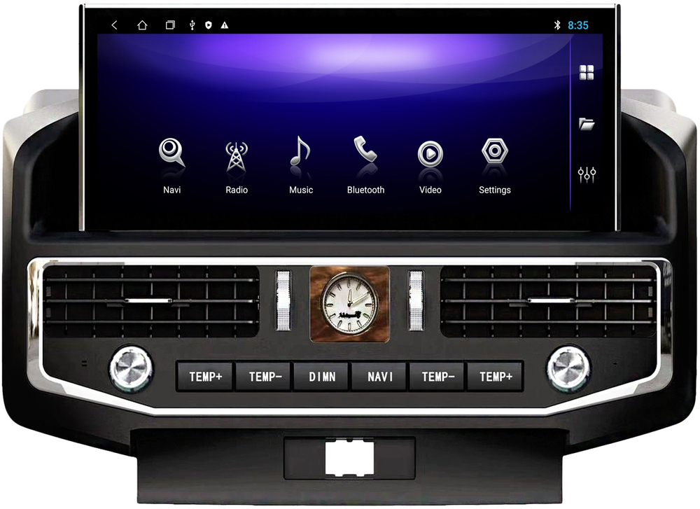 Магнитола для Toyota Land Cruiser 200 2007-2015 (экран климата внизу) - Carmedia ZH-T1201 монитор 12.3", Android 12, 8Гб+128Гб, CarPlay, SIM-слот