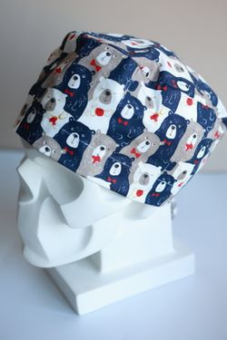 Медицинский колпак (Принт «Мишки бежевые»)