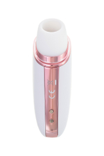 Вакуум-волновой стимулятор с вибрацией Satisfyer Love Triangle Connect App, силикон, белый, 8,8 см