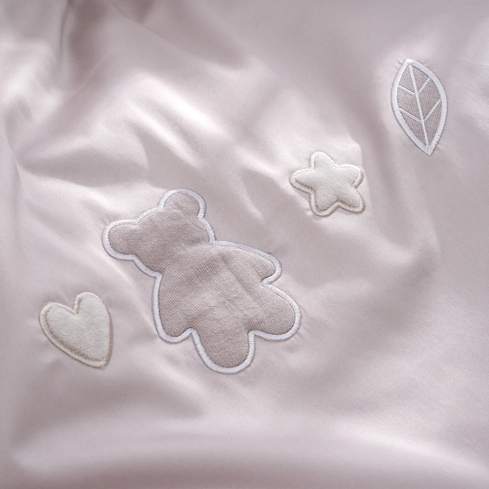 Комплект белья для классической кроватки Teddy Sateen 6 предметов цвет серый