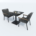 Стол обеденный Ideal Patio КАНА алюминий, стекло 80x80 см (1 ножка) резервный дубль