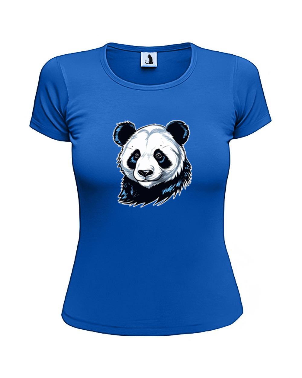 Футболка Панда женская приталенная синяя