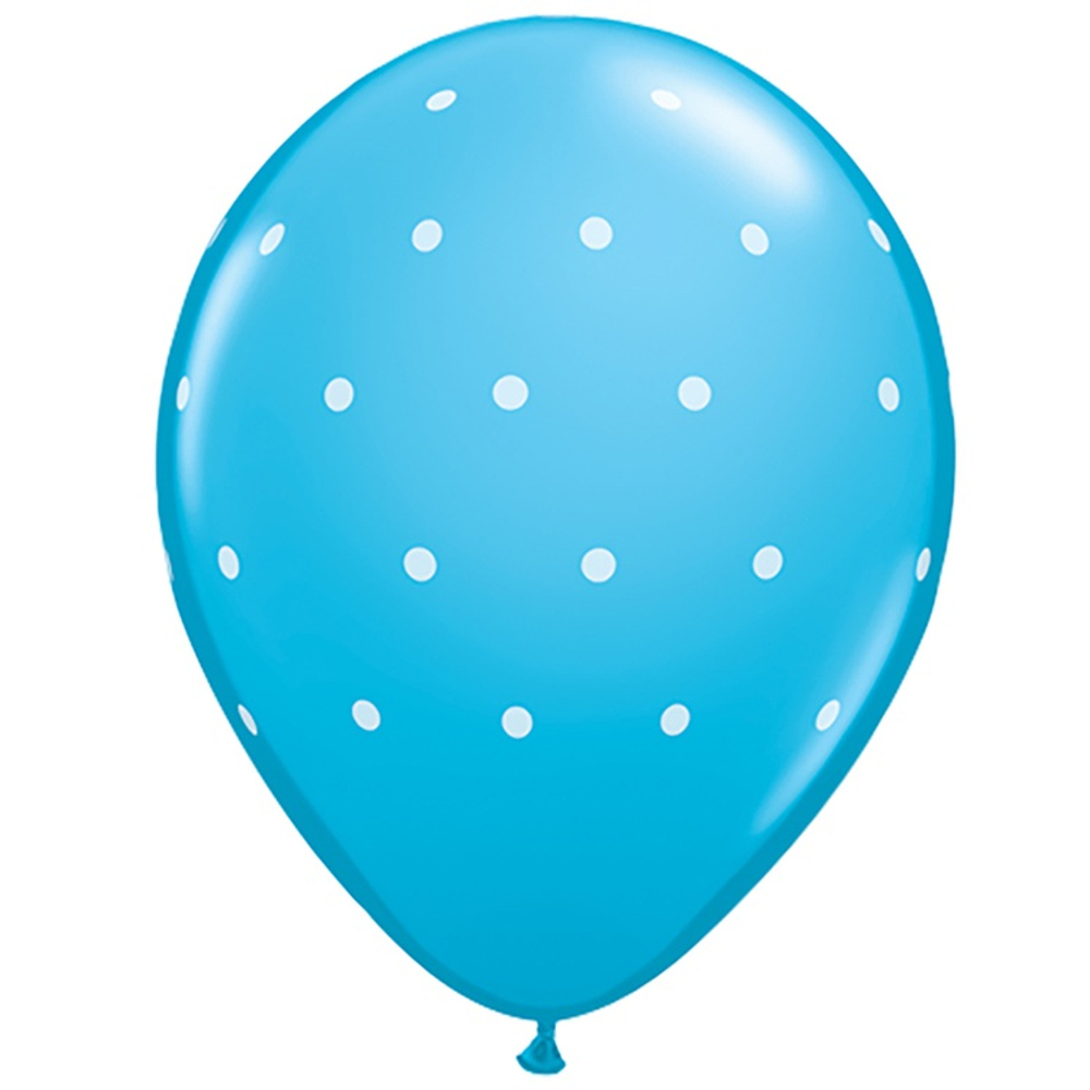 Шар латексный 28см Горошек мелкий (Синий)