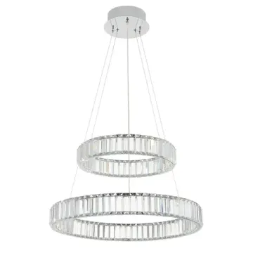 Подвесная люстра хрустальная с пультом 80W 3000-5500K CL338261 хром Чезаре Citilux