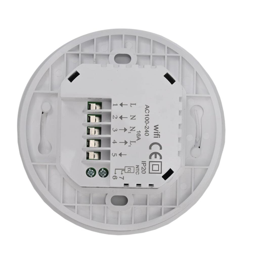 Floor heating thermostat Elephant T2RM-WF, body material - plastic, color - white, electronic control