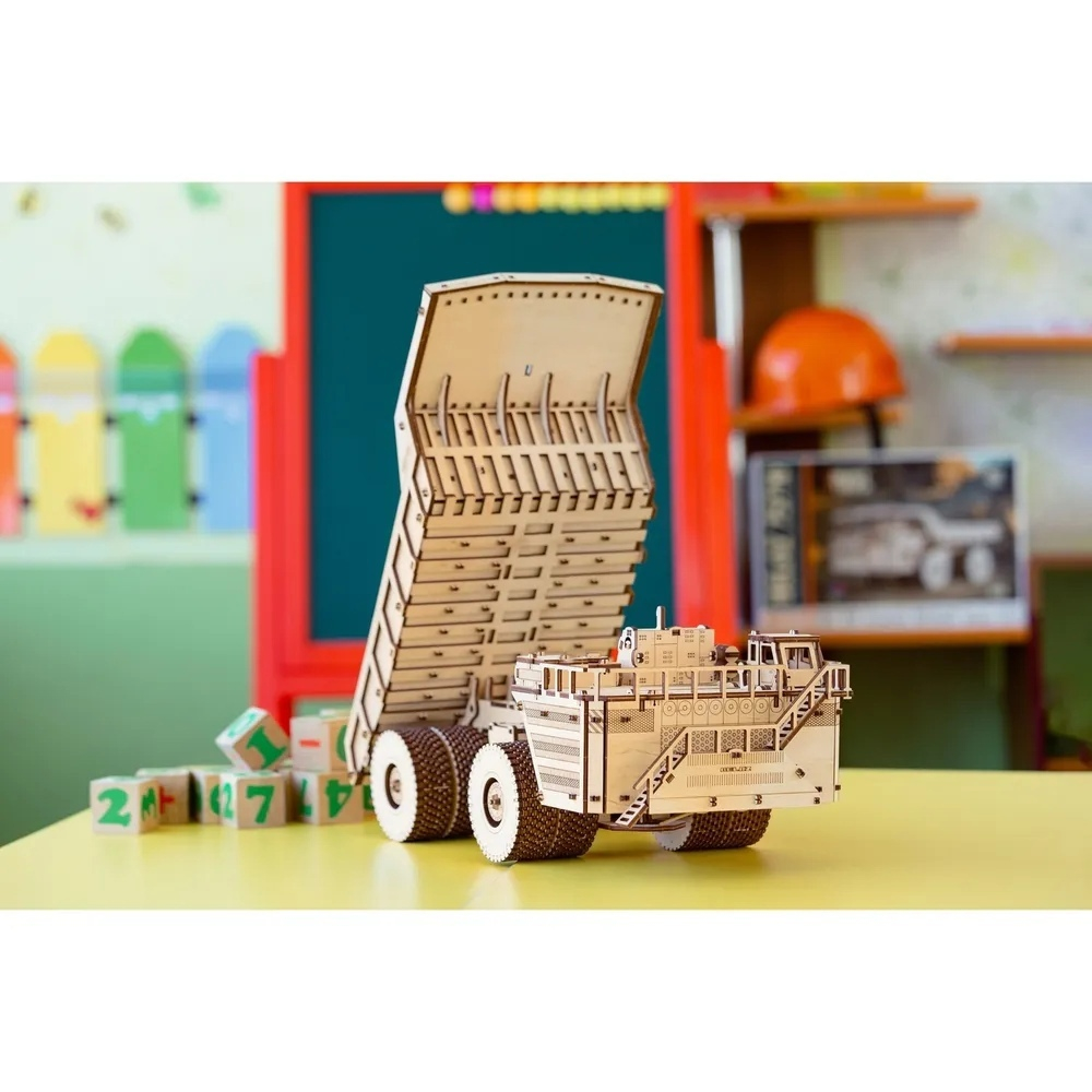 Белаз 75710 от Eco Wood Art - Деревянный конструктор, 3D пазл, Сборная механическая модель
