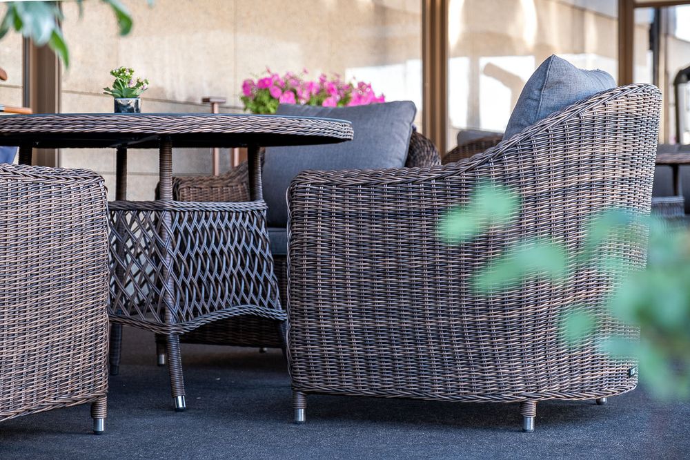 "Кон Панна" кресло из искусственного ротанга, цвет коричневый