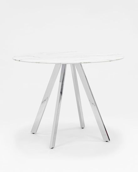 Стол обеденный Хьюстон D100 белый стеклянный