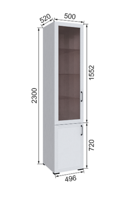 Пенал витрина Бруклин 50ГШ-4