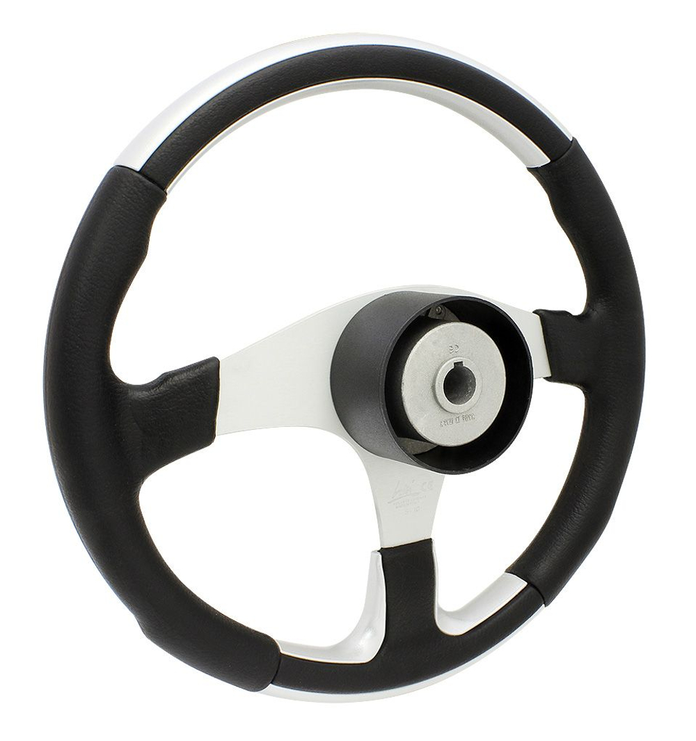 Рулевое колесо "Evolution", черный обод с серебристыми вставками. (10016467)