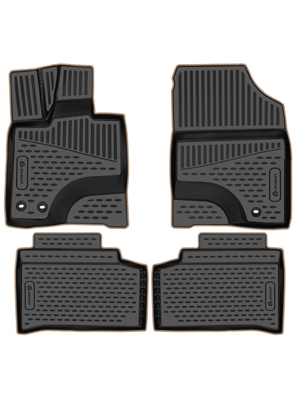 Коврики в салон для CHANGAN UNI-K (I) 2020-, 4 шт. (бежевый кант, полиуретан) KANT.ELEM3DA67032210K.BG