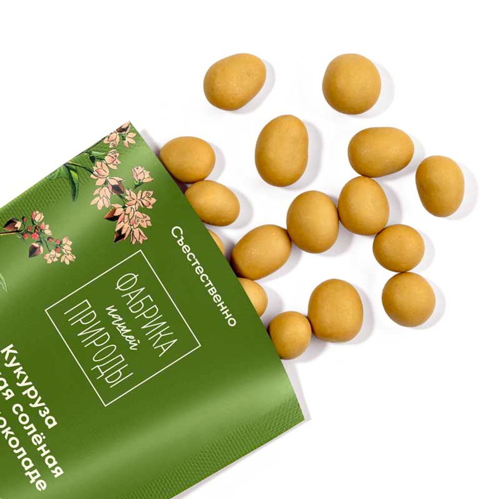 Жареная соленая кукуруза в белом шоколаде