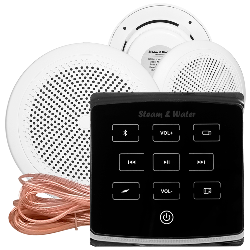 Комплект влагостойкой акустики для бани, сауны и хамама - SW3 Black ECO(черный)