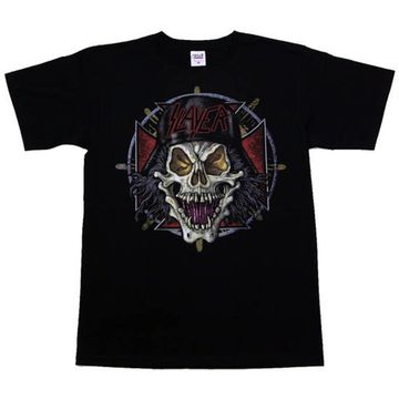 Футболка Slayer ( Череп на мальтийском кресте )