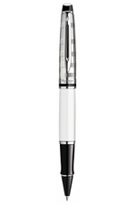 Ручка-роллер Waterman Expert 3, цвет: Deluxe White CT, стержень: Fblk