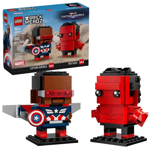Конструктор LEGO BrickHeadz 40668 Капитан Америка и Красный Халк
