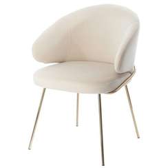 Стул Lime, кремовый микровелюр с золотыми ножками