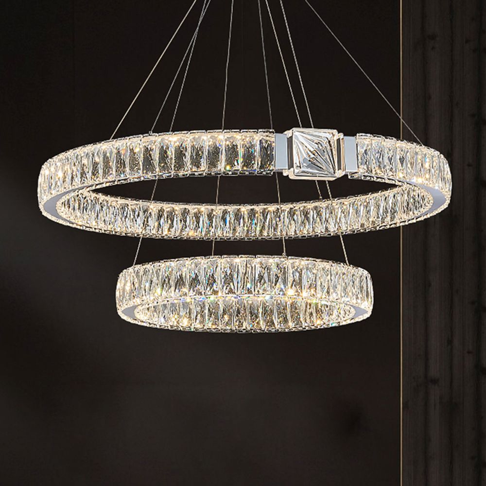 Люстра D8010P/2R/D800+600 silver