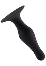 Чёрная анальная пробка с длинным кончиком Butt Plug with Suction Cup Medium (Цвет: черный)