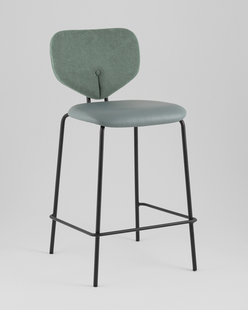 Стул полубарный Masey зеленый со светло-зеленой экокожей