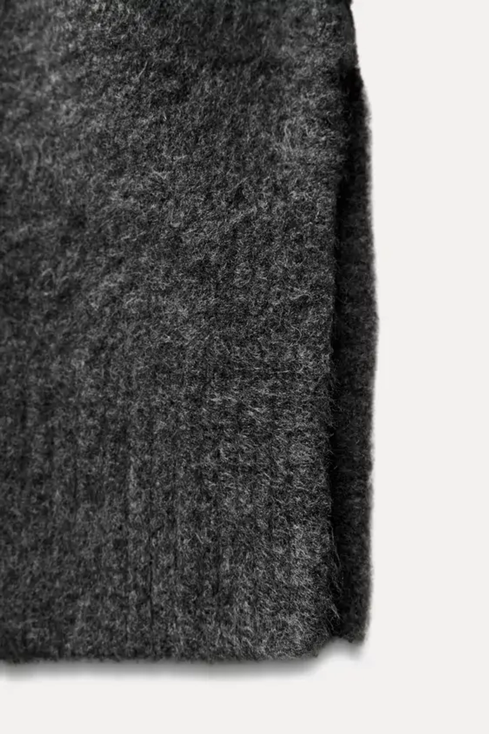 ZARA УКОРОЧЕННЫЙ СВИТЕР ИЗ МЯГКОЙ ТКАНИ, СЕРЫЙ