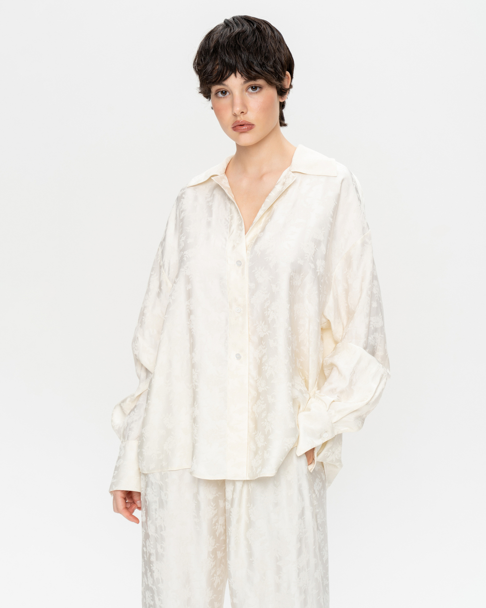 Блуза из вискозы с цветочным узором