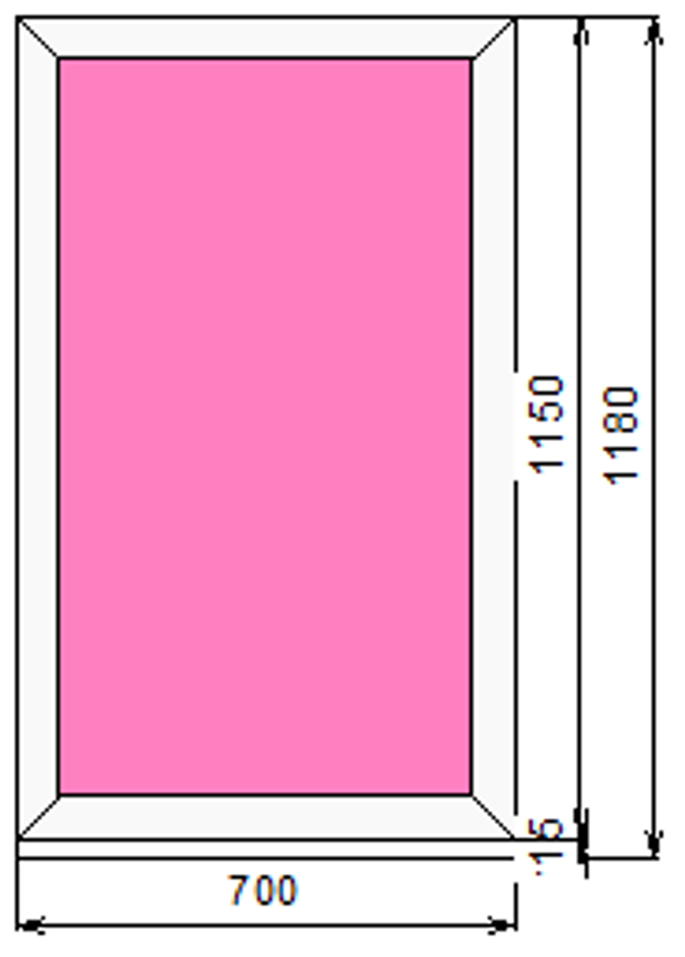 Пластиковое окно 1150 х 700 ТермА Эко с глухой створкой